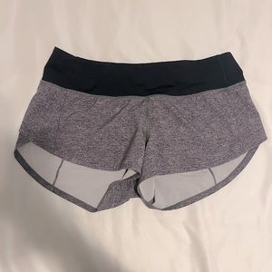 Grey lululemon speed up shorts. Size 4, 2.5”